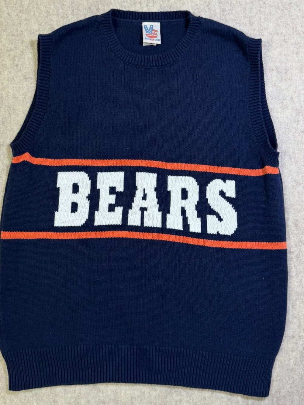 Junk Food Chicago Bears NFL Mike Ditka Retro Sweater Vest Navy S